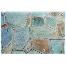 Design-Glas-Memoboard Flagstone 20 x 60 cm