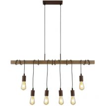 Barn - 6 Lichtleiste Anhänger Braun, Dunkles Holz, E27 - Searchlight