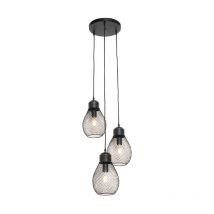 QAZQA raga - Suspension - 3 lumière - Ø 34 cm - Noir - Design - éclairage intérieur - Salon I Chambre I Cuisine I Salle à manger