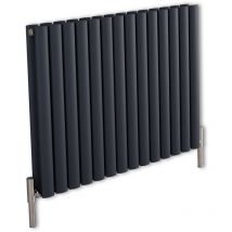 Design Heizkörper Aluminium Anthrazit Horizontal 830mm x 600mm - Revive Air
