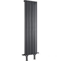 Hudson Reed Revive - Design Heizkörper (Vertikal) 1600mm x 472mm (Einlagig) mit Standfüßen in Anthrazit