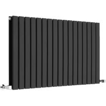 Delta - Design Heizkörper (Horizontal) 635mm x 1190mm (Doppellagig) in Schwarz - Hudson Reed