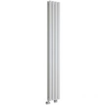 Hudson Reed - Revive - Design Heizkörper (Vertikal) 1600mm x 236mm (Doppellagig) in Weiß