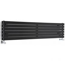 Milano - Hudson Reed Sloane - Design Heizkörper (Horizontal) 354mm x 1600mm (Doppellagig) in Schwarz