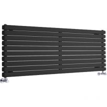 Hudson Reed - Revive - Design Heizkörper (Horizontal) 590mm x 1780mm (Doppellagig) in Schwarz