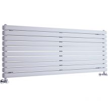 Revive - Design Heizkörper (Horizontal) 590mm x 1600mm (Doppellagig) in Weiß - Hudson Reed