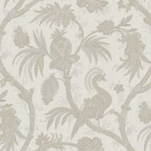 Design Id - Cream Beige Floral Trail Exotic Birds Wallpaper Paste The Wall Vinyl