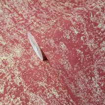 Design Id - Red Textured Wallpaper Metallic Gold Worn Effect Paste The Wall Vinyl