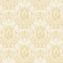 Design Id - White Flower Damask Wallpaper Textured Metallic Paste The Wall Vinyl