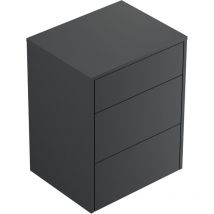 Design Nachttisch Lux M 50cm hängend – 3 Schubladen – Grafit – Hochwertige Materialien – Anti-Fingerprint-Oberfläche – Montageanleitung