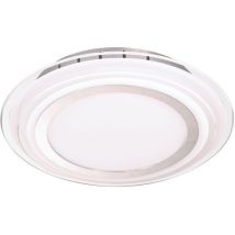 Wofi - Plafonnier led design chrome verre salle à manger spot salle à manger lumière ronde 9276.01.01.0300