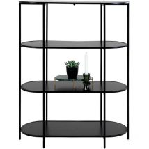 Design-Regal mit 4 ovalen Ablagen - Schwarz - 85 x 36 x 110 cm