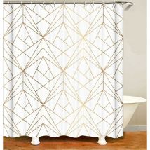 Csparkv - design Rideau de douche doré ligne jaune triangles salle de bain textile rideau anti-moisissure effet lavable rideau douche rideau 12