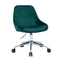 Miliboo - Design-Schreibtisch aus petrolblauem Samtstoff und schwarzem Metall 360° drehbar holo