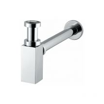 Design Siphon eckig 1 1/4'x 32mm, Höhe 14-20cm, verchromt