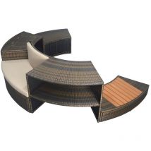 Netspa - Design Spa Möbel halbsteif Vita 140 pvc geflochten - Gesamtaußendurchmesser mit Möbel 290cm - Set aus 5 Modulen