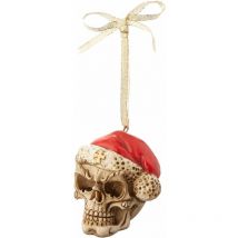 Ornamento dell'albero di Natale - Skelly Babbo Natale con Santa Hat Skeleton Figura Holiday Ornaments - Design Toscano