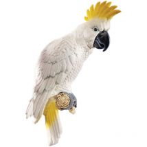 Design Toscano - QL119618 Scultura da Parete Cacatua Ciuffo Arancio, Multicolore, 9x23x35.5 cm