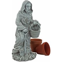 San Fiacrio – Scultura in Resina – Statua Patrono Giardinieri – 30cm – Design Toscano