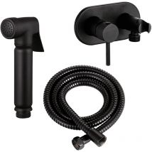 Stilform - Design WC/Bidet Handbrause Komplettset mit Unterputz Mischer in Schwarz Matt