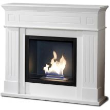 Nostalghia – Bodenbiokamin aus weiß lackiertem MDF