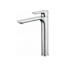 Juskys - Designer High Spout Basin Mixer Tap Large Chrome Bathroom Faucet with Removable Aerator Brass Basin Faucet High Bathroom Faucet - msbd