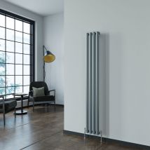 Aica Sanitaire - aica Designer Oval Column Radiator Vertical 1600 x 236 mm HxW Single Anthracite