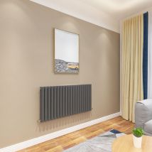 Oval Column Radiators 600x1180mm Central Heating Rads Horizontal Double Desinger Anthracite