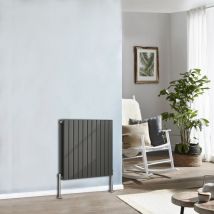NRG - Designer Radiator 600x748mm Double Flat Panel Horizontal Anthracite