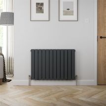 Galiflo - Designer Radiator Horizontal Double Flat Panel Rad Anthracite 600x912mm