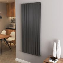 Aica Sanitaire - aica Flat Panel Radiator Designer Central Heating Vertical 1600x680mm Double Anthracite