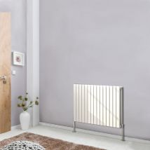 Designer Radiator Flat Panel White Central Heating Rads Horizontal 600x1020mm Double - NRG