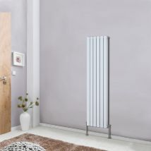 NRG - Designer Radiator Flat Panel White Central Heating Rads Vertical 1600x408mm Double