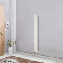 NRG - Designer Radiator White Oval Column Central Heating Rads Vertical 1600x236mm Single