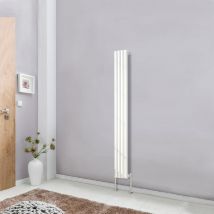Designer Radiator Oval Column Central Heating Rads White Vertical 1600x236mm Single