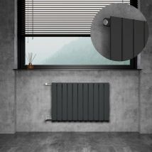 Witen&nock - Design Heizkörper Flachheizkörper Paneelheizkörper mit seitlichen Anschlüssen Nabenabstand 500mm Anthrazit einlagig 550x832mm 558Watt