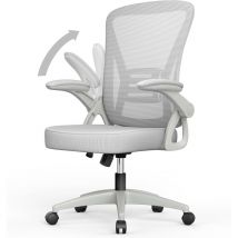 Bigzzia - Ergonomic Desk chair with Lumbar Support, adjustable armrest, Office Chair Height Adjustable, Gray