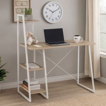 Urban Meuble - Desk with Built-in Shelves and White Metal Frame