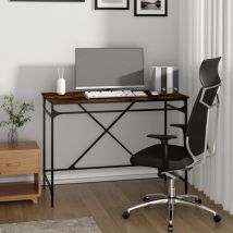 Bonnevie - Desk,Table,Workstation Smoked Oak 100x50x75 cm Engineered Wood and Iron VSVS668617