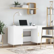 Bonnevie - Desk,Table,Workstation White 140x50x75 cm Engineered Wood VSVS874192