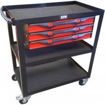 Sam Outillage - Servante sam en Tôle métallique 3 tiroirs à roulettes ( Prix pour 1 )