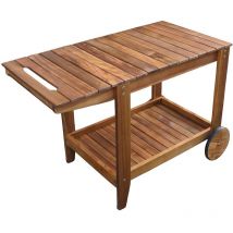 Cémonjardin - Desserte contemporaine sur roulettes en acacia