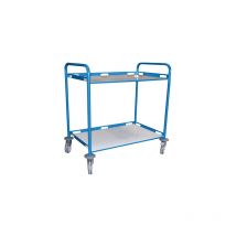 Desserte cantine tôle rouge 2 plateaux 1000x600mm - charge max 200kg - 880008991/RAL3020