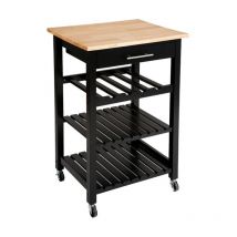 Atmosphera Créateur D'intérieur - Desserte de Cuisine 1 Tiroir 'Claude' 87cm Noir