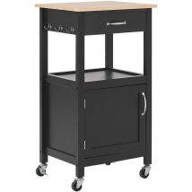 Beliani - Chariot Desserte de Cuisine à Roulettes avec Armoire et 1 Tiroir mdf Noir Siena