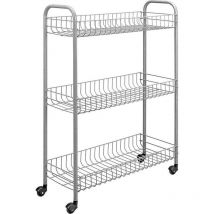 Metaltex - Desserte de salle de bain/cuisine Slim 84x56cm Acier Argent