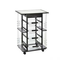 Desserte multi-rangements rubik noire et blanche