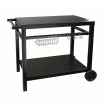 Chariot Pour Plancha Noir 85x50cm – Métal – 2 Roues Pour Déplacement Facile – Gs130 – Be Nomad