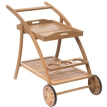 Hesperide - Desserte 2 étages Tiwi 2 roues en acacia - Hespéride