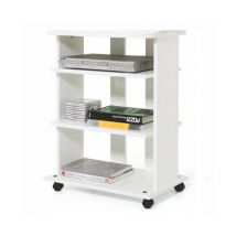 Argonauta - Chariot tv en frêne blanc 3 étagères Cm 60x45xH 81